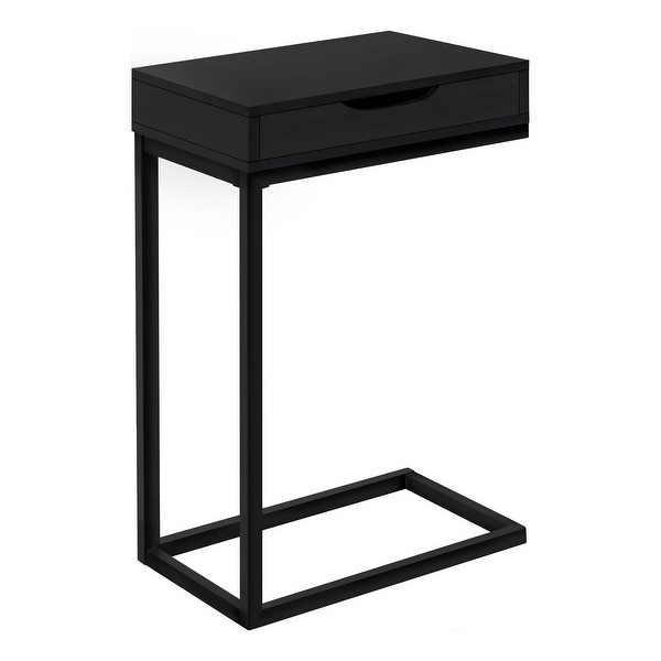 24.5" Black Contemporary C Shaped Rectangular Accent Table with Drawer Overstock 31481838